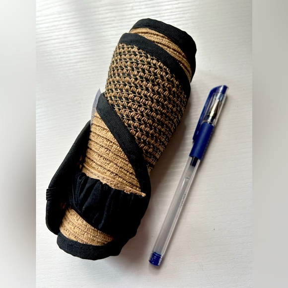 NWOT women’s black brown paper visor rollable - Picture 2 of 7